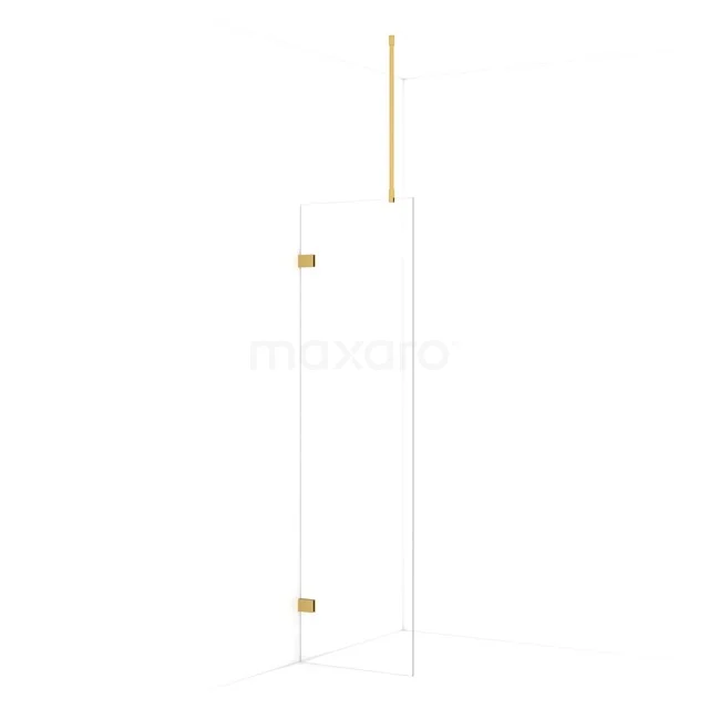 Diamond Walk-in shower | 60 cm Gold Clear glass Fixed wall IDA06720GG