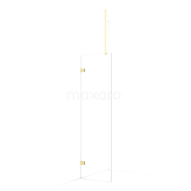 Diamond Walk-in shower | 60 cm Light gold Clear glass Fixed wall IDA06720LG