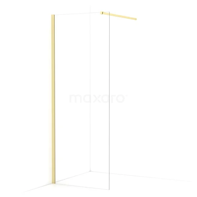 Diamond Inloopdouche | 80 cm Lichtgoud Helder glas Vaste wand IDA08110LG