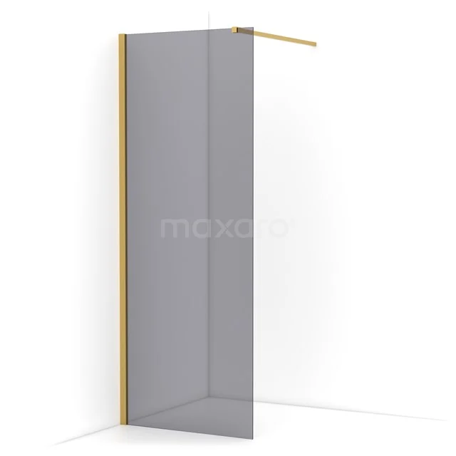 Diamond Walk-in shower | 80 cm Gold Smoke glass Fixed wall IDA08111GGN