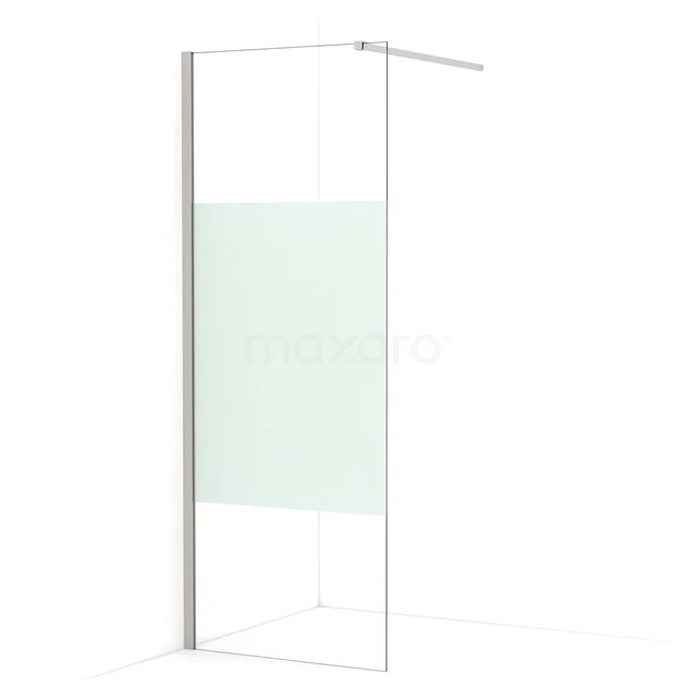 Diamond Walk-in shower | 80 cm Stainless steel Clear with matt strip Fixed wall IDA08113BR