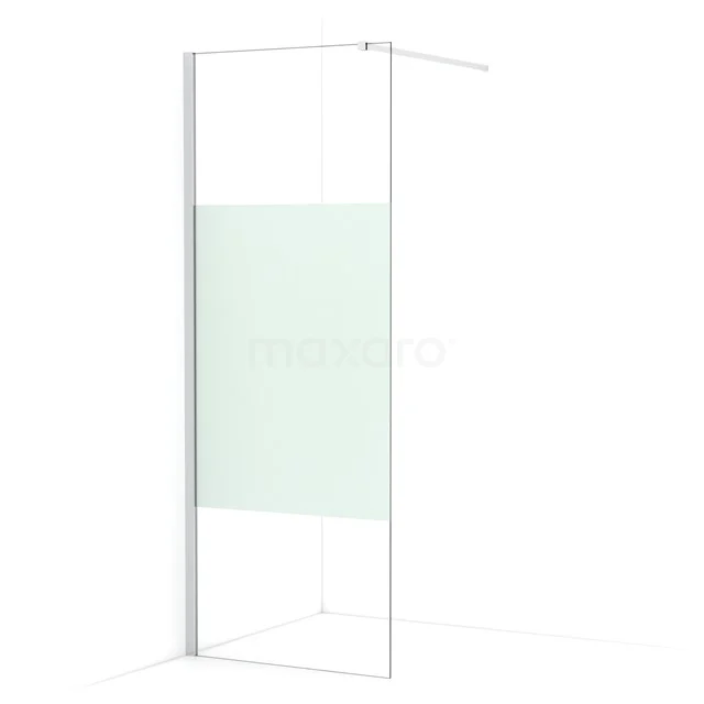 Diamond Walk-in shower | 80 cm Chrome Clear with matt strip Fixed wall IDA08113C