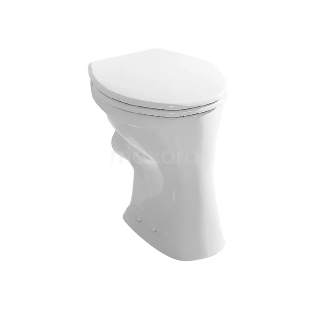 Toilet bowl Dino standing flush white 911013601 White ceramic standing toilet, compact design, ideal for a small bathroom, with modern round shapes.