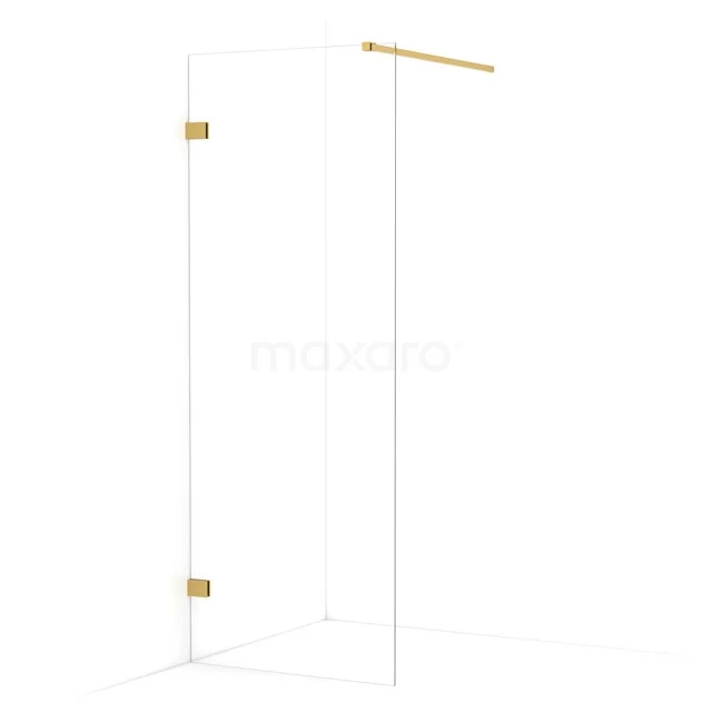 Diamond Walk-in shower | 70 cm Gold Clear glass Fixed wall IDA07120GG