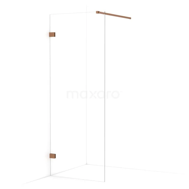 Diamond Walk-in shower | 70 cm Copper Clear glass Fixed wall IDA07120KP