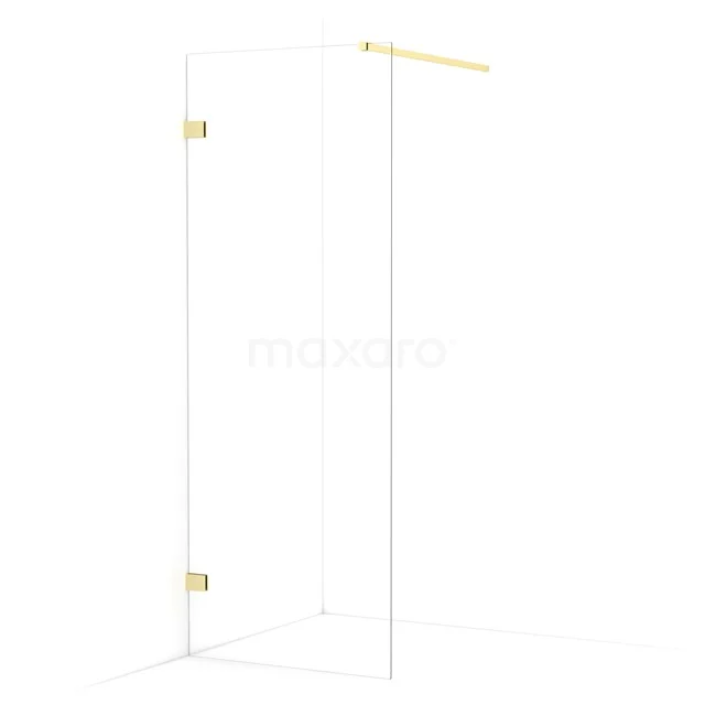 Diamond Walk-in shower | 70 cm Light gold Clear glass Fixed wall IDA07120LG