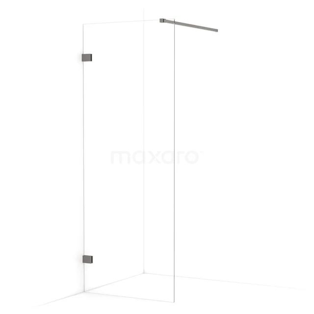 Diamond Walk-in shower | 70 cm Black metal Clear glass Fixed wall IDA07120ZM