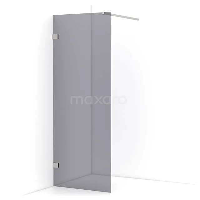 Diamond Walk-in shower | 80 cm Stainless steel Smoke glass Fixed wall IDA08121BR
