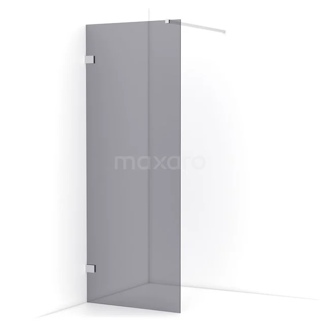 Diamond Walk-in shower | 80 cm Chrome Smoke glass Fixed wall IDA08121C