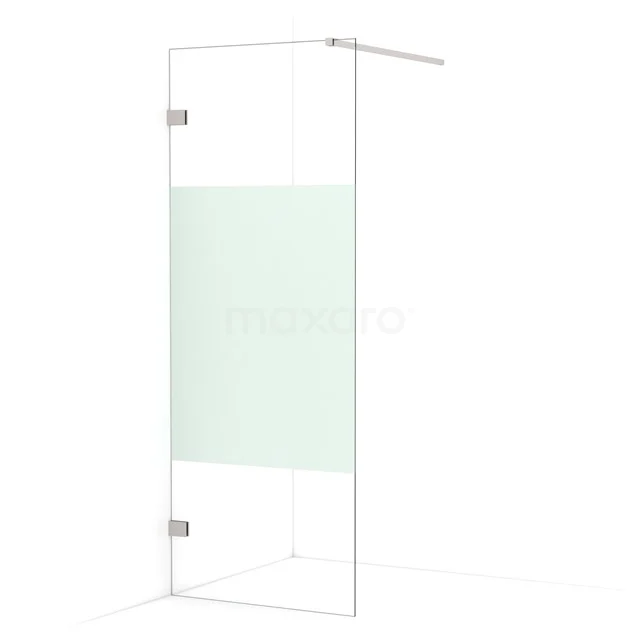 Diamond Walk-in shower | 80 cm Stainless steel Clear with matt strip Fixed wall IDA08123BR