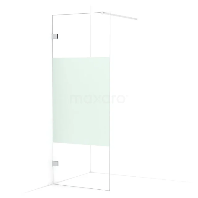 Diamond Walk-in shower | 80 cm Chrome Clear with matt strip Fixed wall IDA08123C