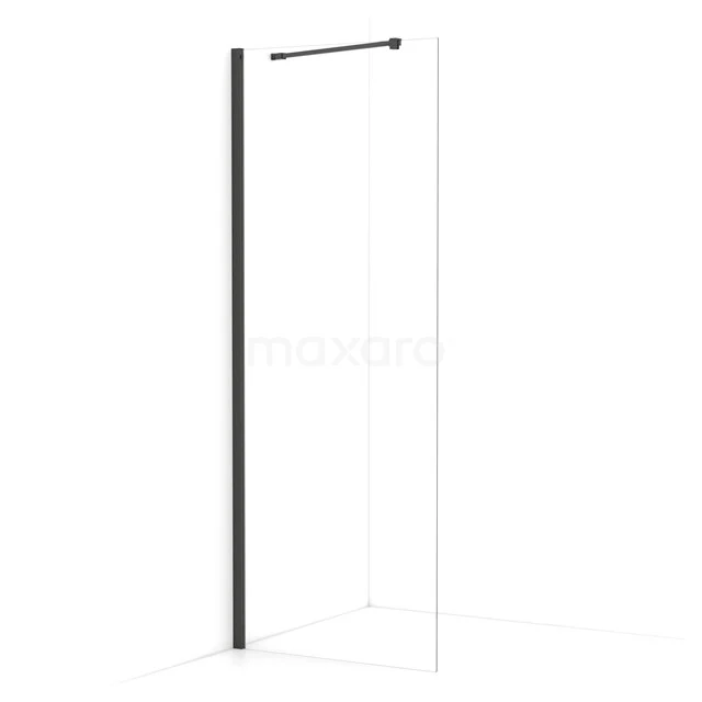 Diamond Walk-in shower | 70 cm Black chrome Clear glass Fixed wall IDA07210BCN