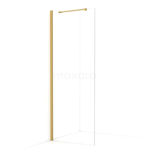 Diamond Walk-in shower | 70 cm Gold Clear glass Fixed wall IDA07210GGN