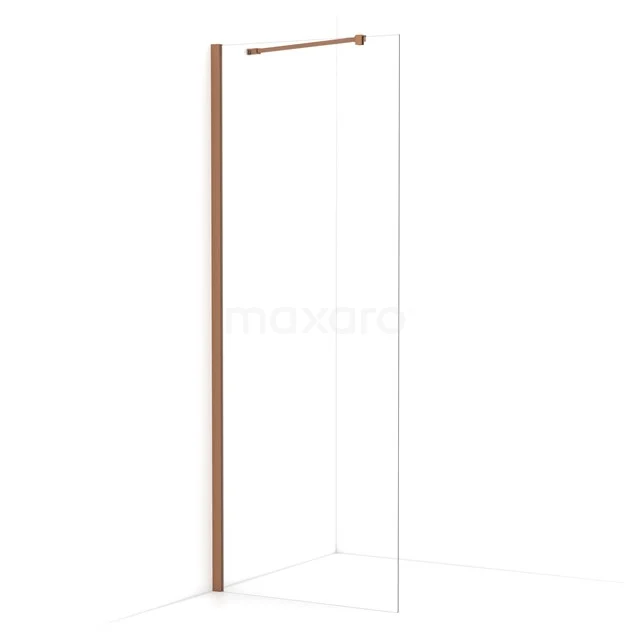 Diamond Walk-in shower | 70 cm Copper Clear glass Fixed wall IDA07210KP