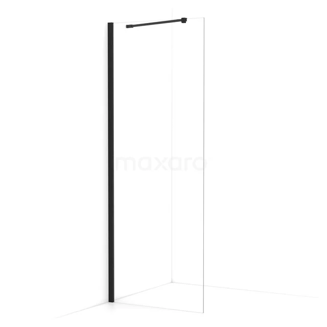 Diamond Walk-in shower | 70 cm Matte black Clear glass Fixed wall IDA07210MB