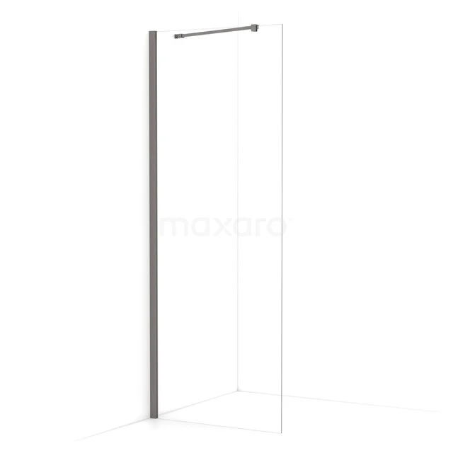 Begehbare Dusche Diamant 70cm Klares Sicherheitsglas Schwarzes Metall IDA07210ZMN