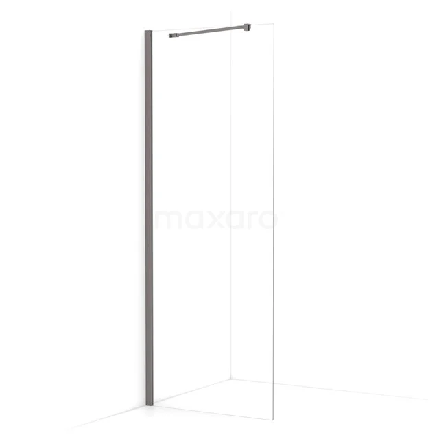 Diamond Walk-in shower | 70 cm Black metal Clear glass Fixed wall IDA07210ZMN