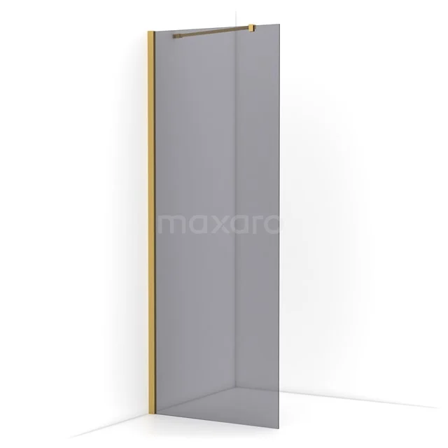 Diamond Walk-in shower | 80 cm Gold Smoke glass Fixed wall IDA08211GGN