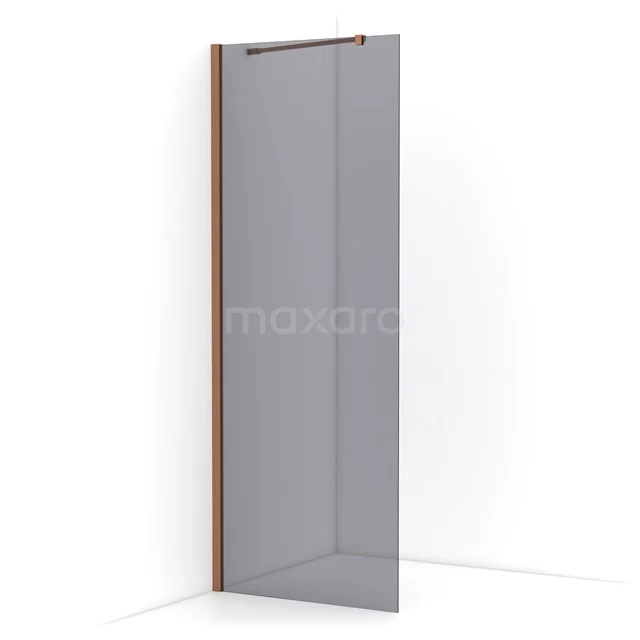 Diamond Walk-in shower | 80 cm Copper Smoke glass Fixed wall IDA08211KP