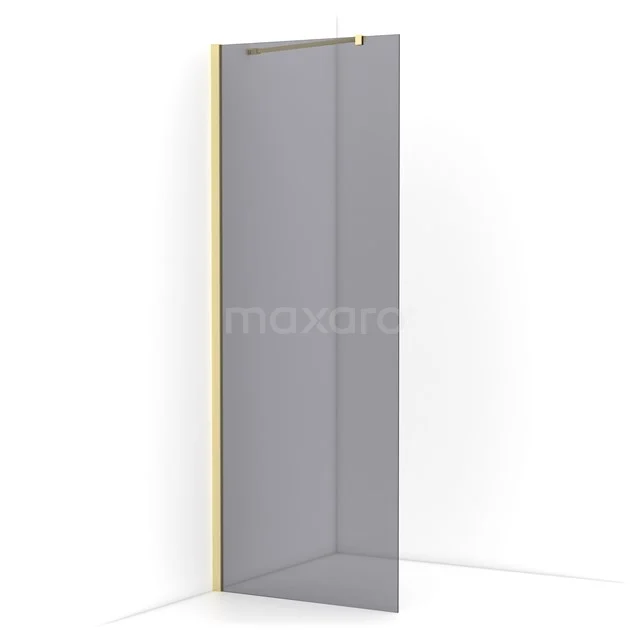 Diamond Walk-in shower | 80 cm Light gold Smoke glass Fixed wall IDA08211LG