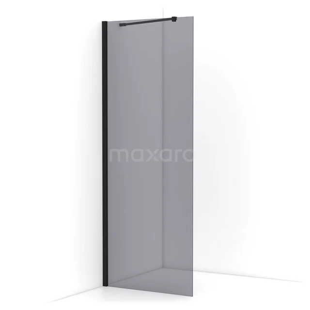 Diamond begehbare Dusche | 80 cm Matt Schwarz  Feste Wand IDA08211MB