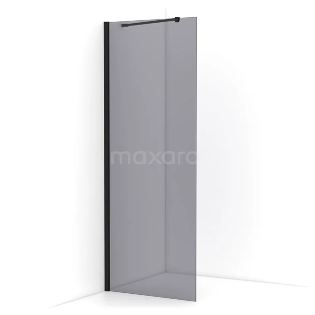 Diamond Inloopdouche | 80 cm Mat zwart Rookglas Vaste wand IDA08211MB