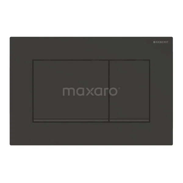 Matt Schwarz WC-Bedienungsplatte, rechteckiges Design, geeignet für moderne Bäder, Geberit Sigma Serie.