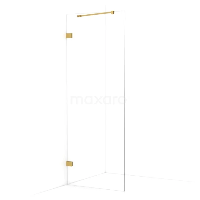 Diamond Walk-in shower | 70 cm Gold Clear glass Fixed wall IDA07220GG