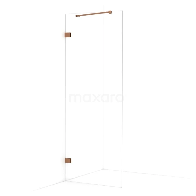 Diamond Inloopdouche | 80 cm Koper Helder glas Vaste wand IDA08220KP