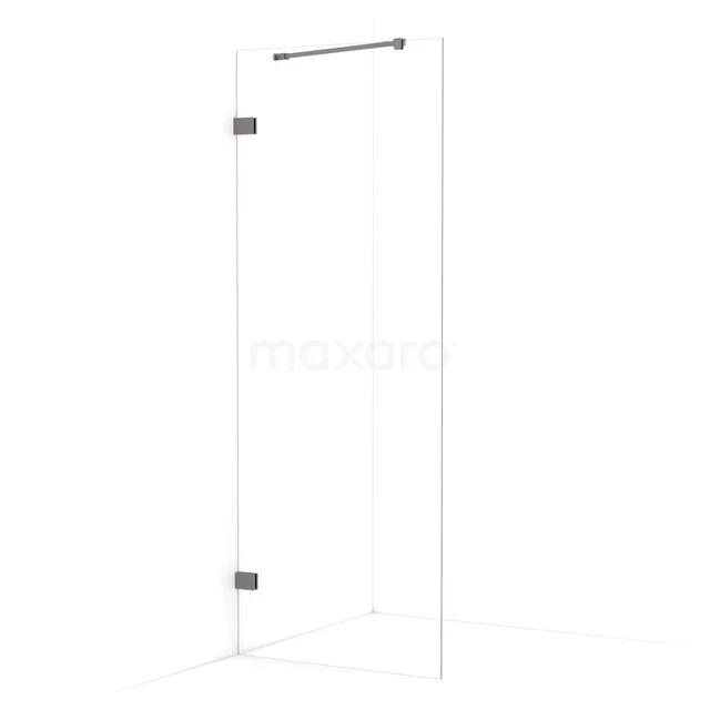 Diamond begehbare Dusche | 70 cm Schwarzes Metall  Feste Wand IDA07220ZM