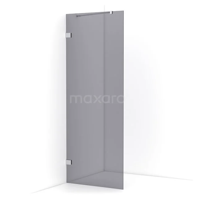 Diamond Walk-in shower | 80 cm Chrome Smoke glass Fixed wall IDA08221C