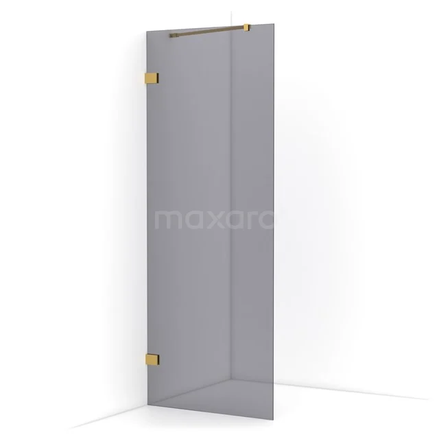 Diamond Walk-in shower | 80 cm Gold Smoke glass Fixed wall IDA08221GG