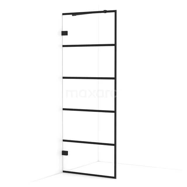 Begehbare Dusche Diamant 80cm aus klarem Sicherheitsglas mit 6 schwarzen Streifen Matt Schwarz IDA08225MB Begehbare Dusche Diamant 80cm aus klarem Sicherheitsglas mit 6 schwarzen Streifen Matt Schwarz IDA08225MB