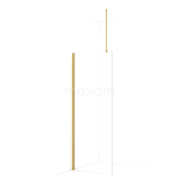 Diamond Walk-in shower | 70 cm Gold Clear glass Fixed wall IDA07710GGN