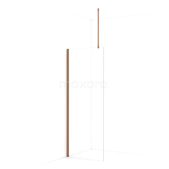 Diamond Walk-in shower | 70 cm Copper Clear glass Fixed wall IDA07710KP