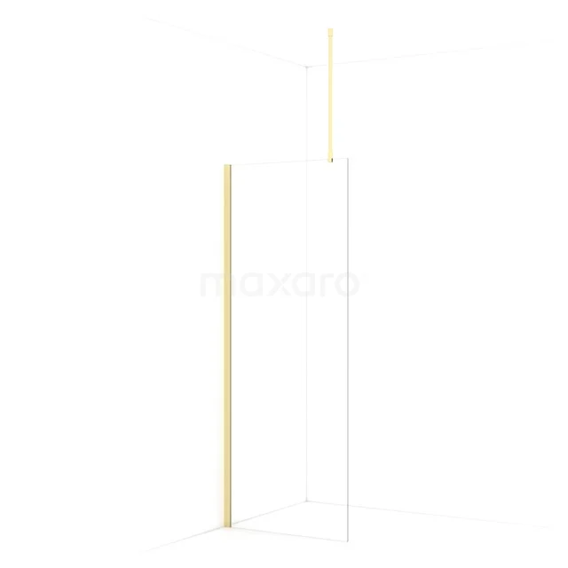 Diamond Inloopdouche | 80 cm Lichtgoud Helder glas Vaste wand IDA08710LG