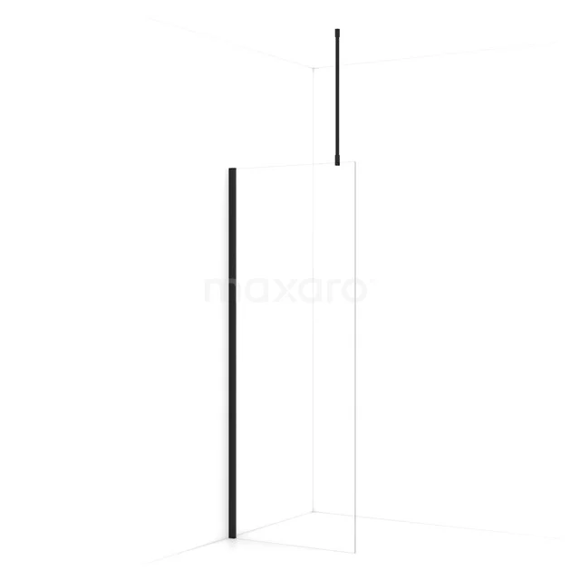 Diamond Walk-in shower | 70 cm Matte black Clear glass Fixed wall IDA07710MB