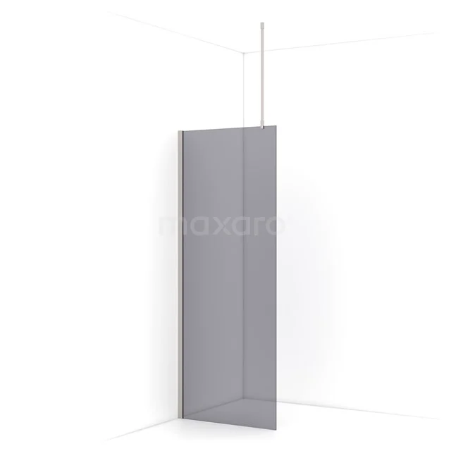 Diamond Walk-in shower | 80 cm Stainless steel Smoke glass Fixed wall IDA08711BR