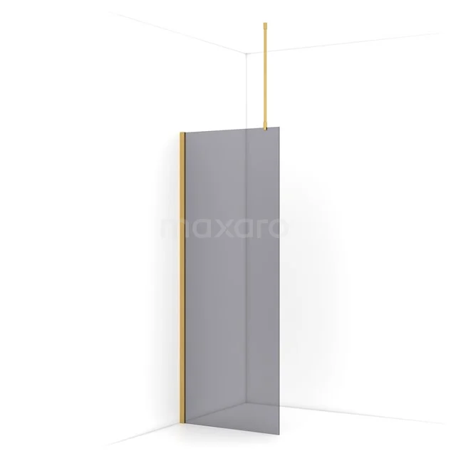 Diamond Walk-in shower | 80 cm Gold Smoke glass Fixed wall IDA08711GGN
