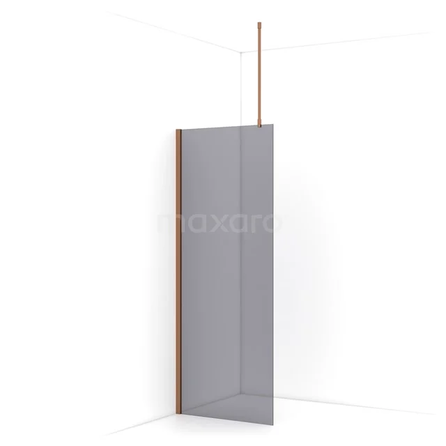 Diamond Walk-in shower | 80 cm Copper Smoke glass Fixed wall IDA08711KP