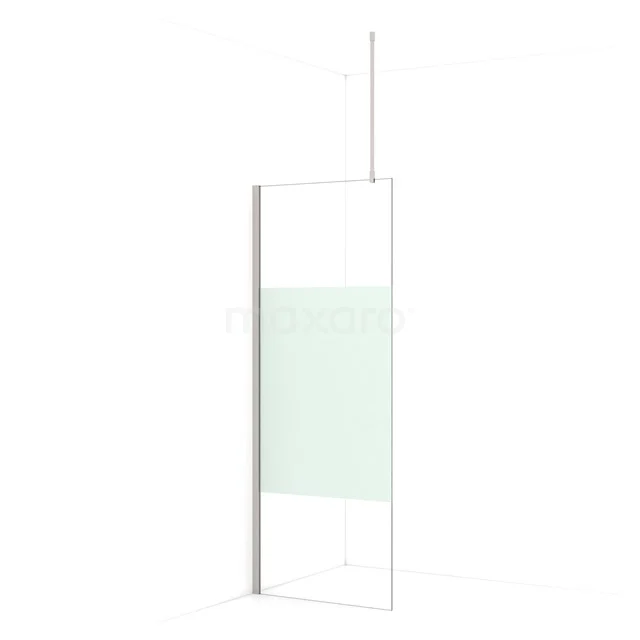 Diamond Walk-in shower | 80 cm Stainless steel Clear with matt strip Fixed wall IDA08713BR