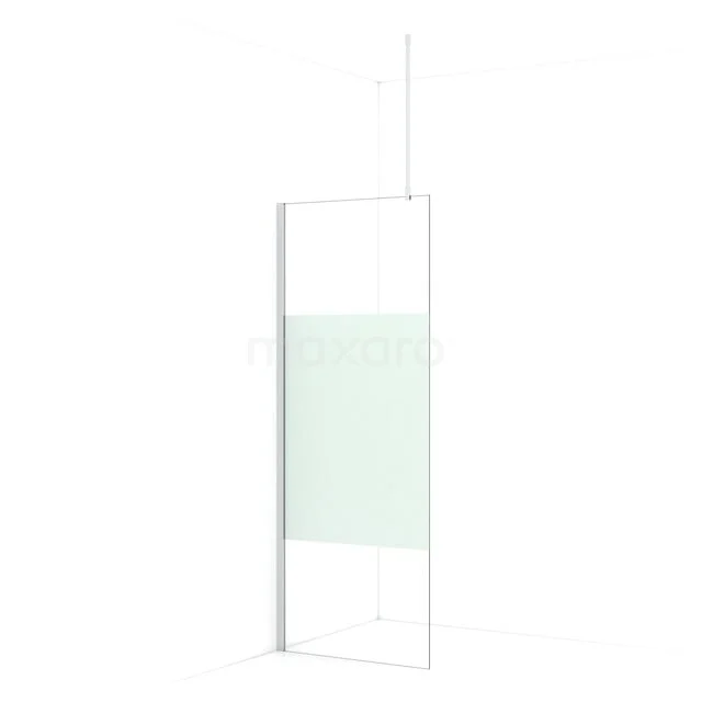 Begehbare Dusche Diamond 80cm aus klarem Sicherheitsglas mit mattem Streifen Chrom IDA08713C