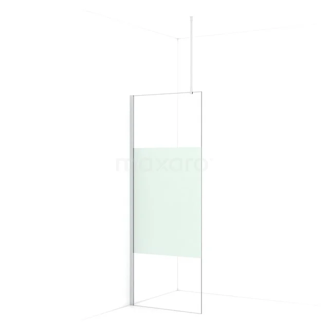 Diamond Walk-in shower | 80 cm Chrome Clear with matt strip Fixed wall IDA08713C