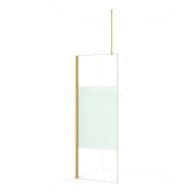 Diamond Walk-in shower | 80 cm Gold Clear with matt strip Fixed wall IDA08713GGN