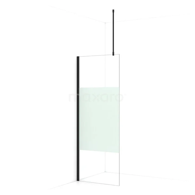 Diamond begehbare Dusche | 80 cm Matt Schwarz  Feste Wand IDA08713MB