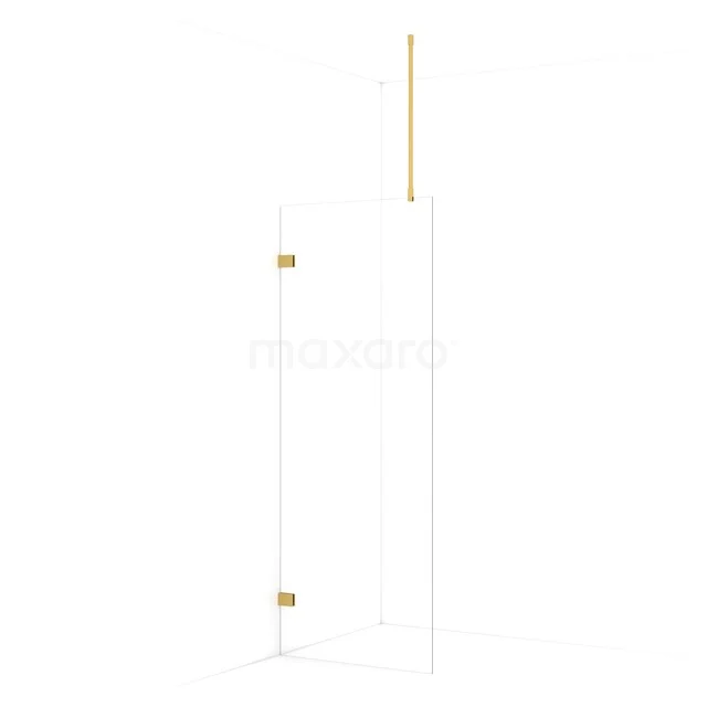 Begehbare Dusche Diamant 70cm aus klarem Sicherheitsglas Gold IDA07720GG