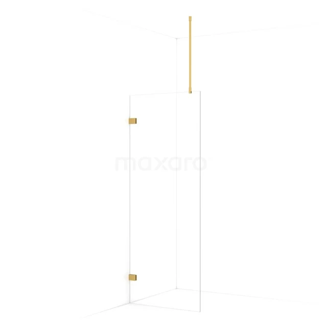 Diamond Walk-in shower | 80 cm Gold Clear glass Fixed wall IDA08720GG