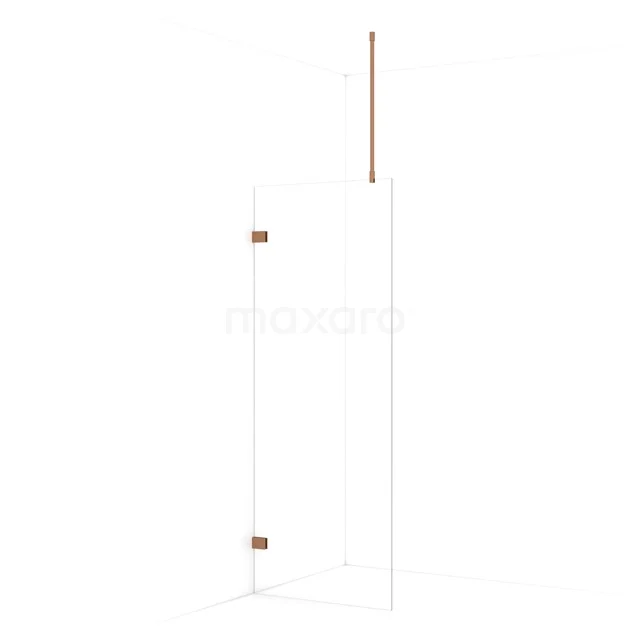 Diamond Walk-in shower | 70 cm Copper Clear glass Fixed wall IDA07720KP