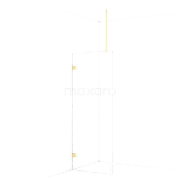 Diamond Walk-in shower | 80 cm Light gold Clear glass Fixed wall IDA08720LG
