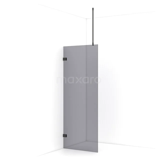 Diamond begehbare Dusche | 80 cm Schwarzchrom  Feste Wand IDA08721BC